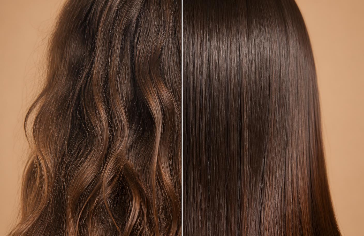 Confronto prima e dopo: capelli crespi e capelli lisci e lucidi